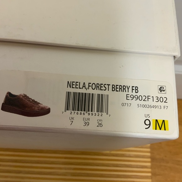 NEW Vince Neela Women's Velvet Platform Sneakers US size 9/EU 39 FOREST BERRY - Picture 5 of 5